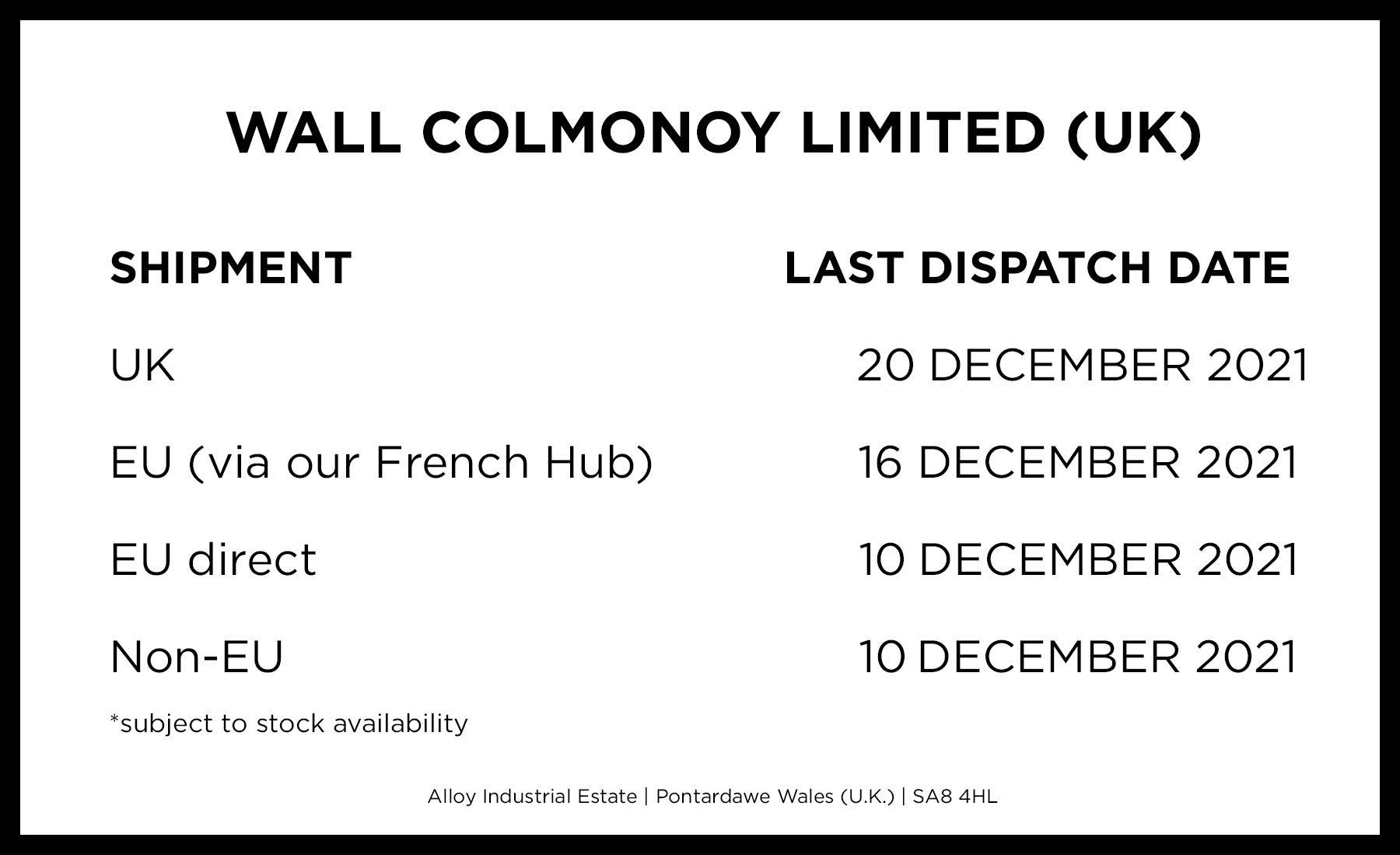 2021-WCL-Shipping-Dates