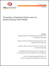 Tech Paper - Properties of Selected Nickel and Iron Based Brazing Filler Metals