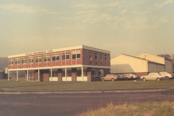 Wall Colmonoy Limited (UK) in Pontardawe, Wales. Canal Side building in 1970s. Site of current building